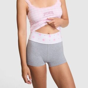 PINK X LoveShackFancy Cotton Foldover Micro Shorts